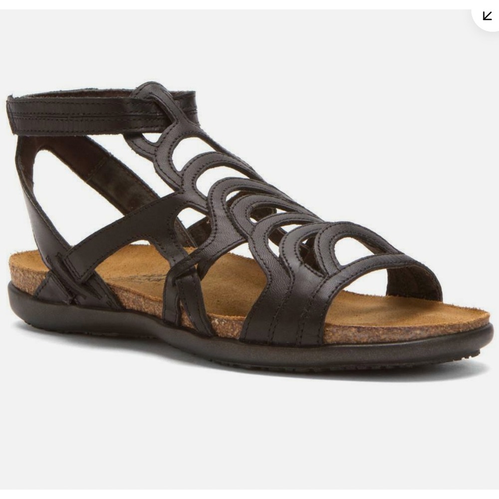 Naot Sara Gladiator Walking Sandals Brown Leather Made in Israel Womens 9‎ EU 40